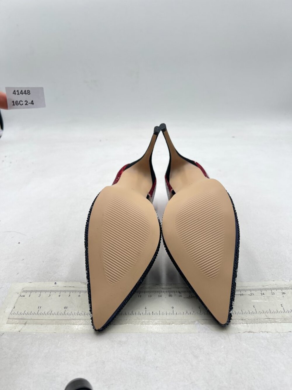 Maiyang National Flag Studded Rhinestones Pointed Toe D'Orsay Pumps Slip on Shoe - Picture 7 of 8